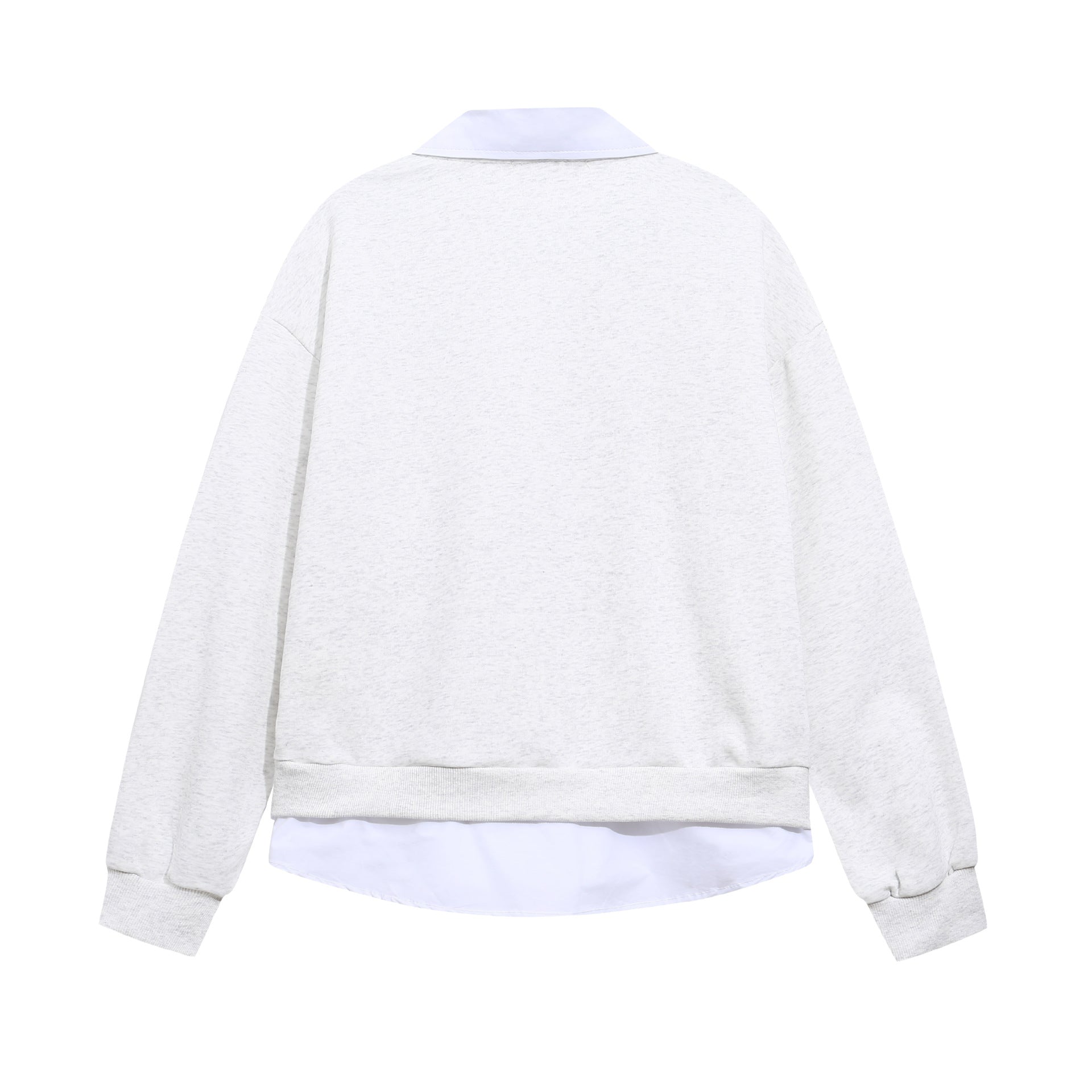 Fun cartoon print splicing fake two POLO collar hoodies