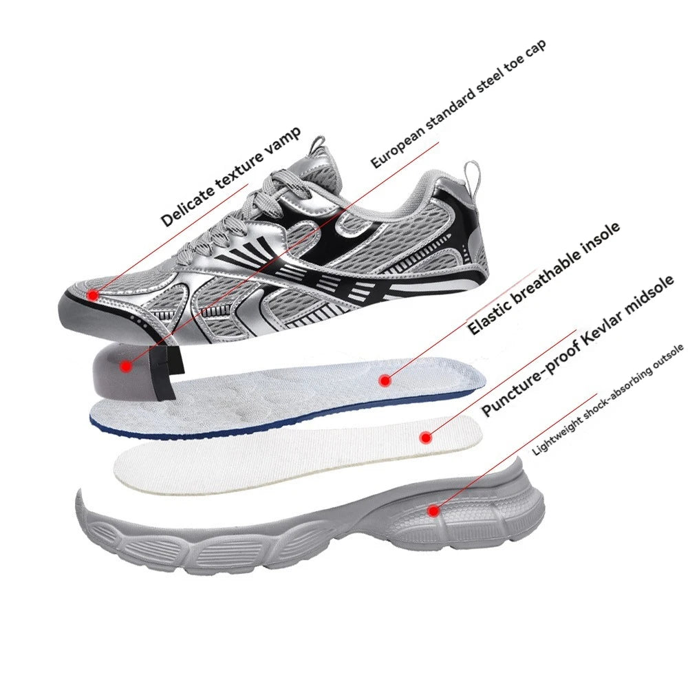 Men Safety Shoes man Lightweight Comfor work shoe womensecurity steel toe Sneakers Breathable Non-Slip summer Hiking work boots